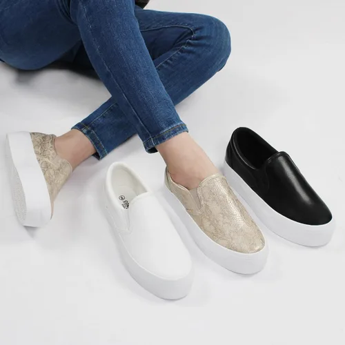 Vista 7 de JABASIC Mocasines de plataforma sin cordones para mujer, mocasines cómodos y casuales