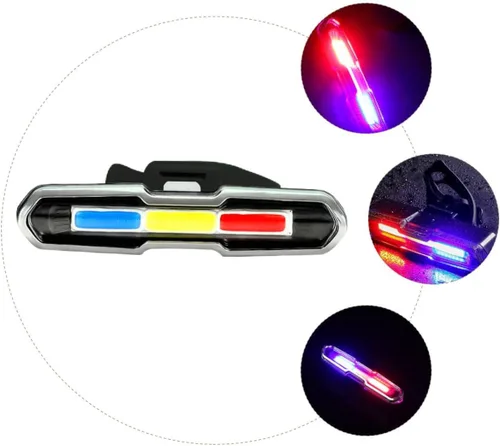 Vista 4 de Luz trasera para bicicleta de montaña recargable por USB con LED superbrillantes, lámpara de advertencia de seguridad para montar por la noche