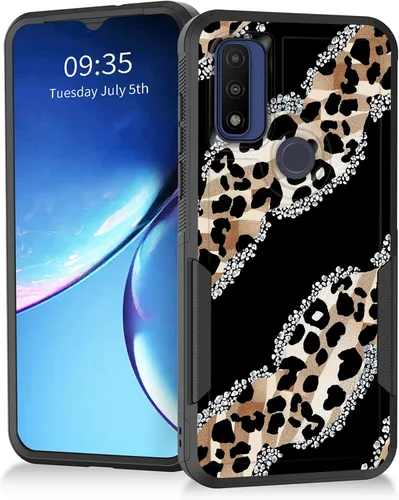 Vista 26 de Para Moto G Power 2022 – Funda protectora resistente de doble capa de policarbonato duro híbrido de goma suave a prueba de golpes – Ciervo