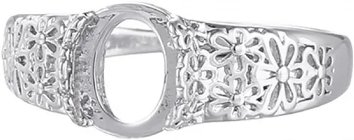 Vista 9 de Base de anillo en blanco ajustable de plata de ley 925 maciza para cabujones ovalados, camafeo de bricolaje, suministros para hacer joyas