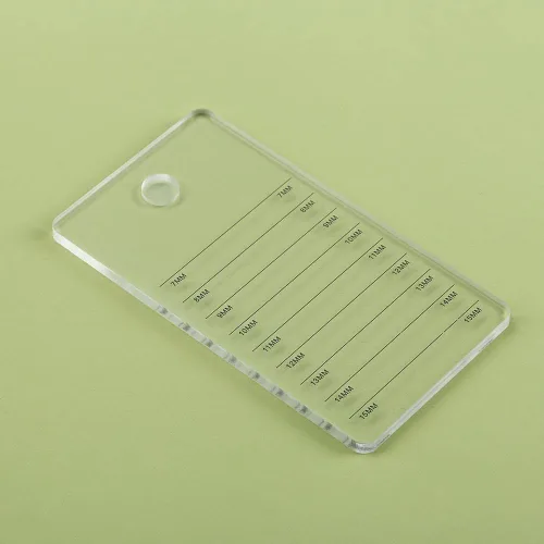 Vista 9 de Paleta de extensiones de pestañas acrílicas, organizador de pestañas postizas para injerto, bandeja de pestañas, paleta de pinzas adhesivas de azul