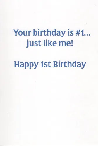Vista 3 de Thomas the Train - Tarjeta de primer cumpleaños (1 año) – Chugga-Chugga Whoo-Hoo! Tu cumpleaños es #1... ¡Just Like Me! Happy 1st Birthday!