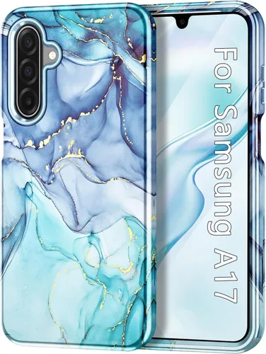 Vista 20 de Btscase Funda para Samsung Galaxy A16 5G, patrón de mármol 3 en 1, resistente a prueba de golpes, cuerpo completo, policarbonato duro y suave Rosa