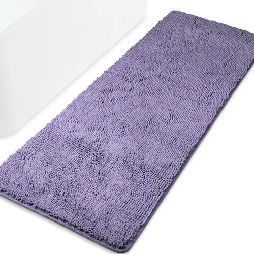 Vista 262 de Yeaban Alfombra de pasillo de baño de 24 x 72 pulgadas, antideslizante, alfombra de baño larga de felpilla gruesa, absorbente y lavable, alfombra