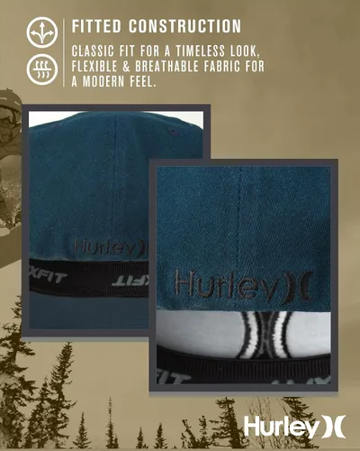 Vista 12 de Hurley Gorras para hombre - One & Only Flexfit Textures Cap - Sombreros ajustados para hombre, S-XL