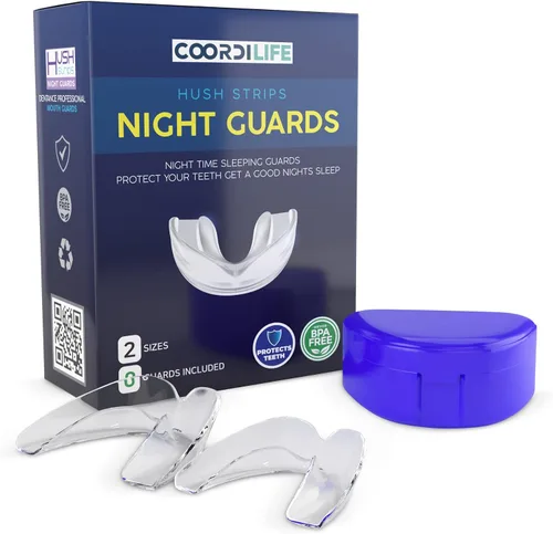 Vista 7 de Coordi Life Hush Strips - Protectores nocturnos para apretar, moler, protector bucal moldeable personalizado para un mejor sueño, boquilla