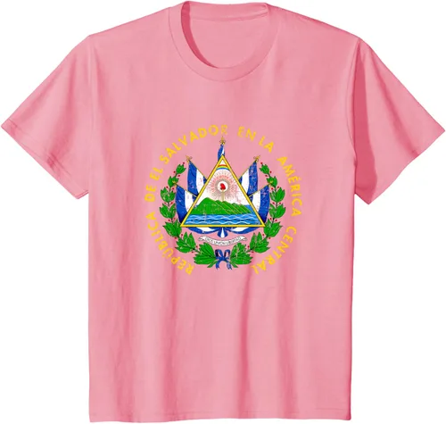 Vista 61 de Escudo de armas de El Salvador Salvadoran Distressed Design T-Shirt