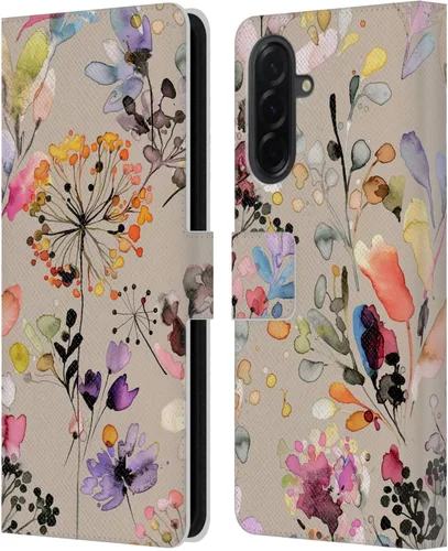 Vista 196 de Head Case Designs Officially Licensed Ninola Beige Wild Grasses Leather Wallet Case Compatible with Samsung Galaxy A07 4G