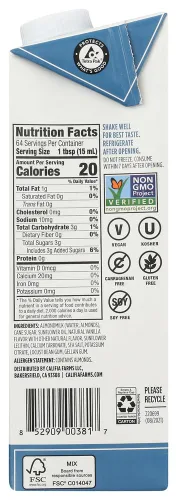 Vista 2 de Las granjas de califia Almendra Leche Creamer con coco última intervensión Vainilla – -32 fl oz de leche – 2pc
