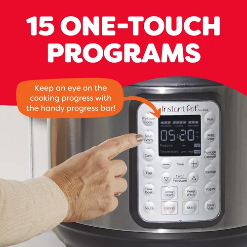 Vista 13 de Instant Pot Duo Plus 6 Qt 9 in 1 Olla de presión multiuso programable, olla de cocción lenta, arrocera, yogurtera, vaporera, para hervir huevos