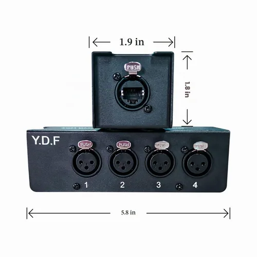 Vista 5 de Cable XLR macho a hembra de 4 canales, 3 pines, extensor múltiple para iluminación de escenario y estudio de grabación, canal XLR/AES/DMX sobre