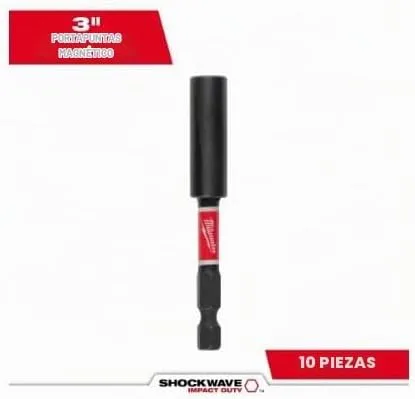 Vista 4 de Milwaukee 48-32-4505 Shockwave Soporte magnético para puntas de puntas de 3 pulgadas, paquete de 10