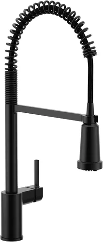 Vista 14 de Moen Align 5923BLS Grifo de cocina desplegable con resorte de una sola manija de acero inoxidable con aerosol desplegable y Power Boost, grifo
