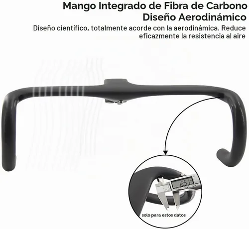 Vista 5 de RXL SL Manillar integrado de la bici del camino de la fibra de carbono 400