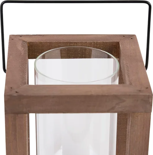 Vista 3 de Koehler 10015437 - Farol rústico de madera para jardín, de 9 pulgadas, sin tamaño, color marrón