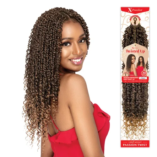 Vista 3 de Outre X-Pression Twisted Up Passion Waterwave Feed Twist - Trenzas de ganchillo de 18 pulgadas (2T1B/350)