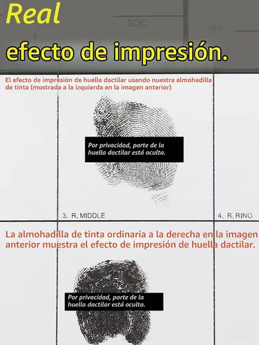 Vista 6 de prismite Kit de huellas dactilares con almohadilla de tinta de huellas dactilares grandes y tarjetas de huellas dactilares, aplicable para FD-258