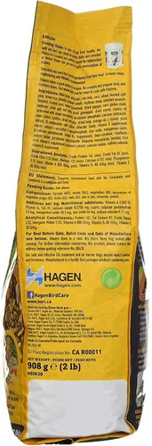 Vista 3 de Hari Hagen Tropimix Alimento enriquecedor para cacatúas y tortolitos, 2 libras - HARI Loro alimento con semillas, frutas, nueces, verduras, granos