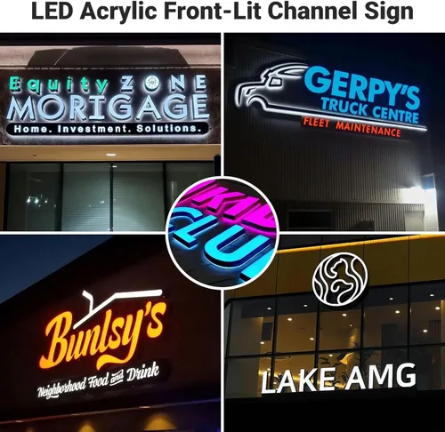 Vista 6 de Custom Business Logo Sign, LED Backlit Channel Letters for Wall Letrero de negocios personalizado
