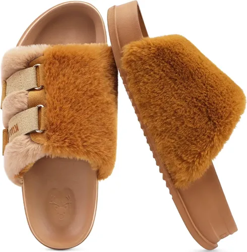 Vista 19 de KuaiLu Pantuflas ortopédicas para mujer con soporte de arco, sandalias acolchadas suaves para mujer, sandalias de moda con punta abierta, de piel
