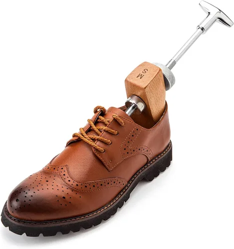 Vista 4 de Estirador de zapatos para hombre 1 paquete Afloja los zapatos apretados con madera fuerte y construcción de metal