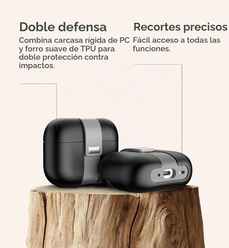 Vista 6 de SURITCH Funda para AirPods Pro 2/Pro, bloqueo magnético, compatible con Airpods Pro de 2ª y 1ª generación, funda protectora resistente con elegante