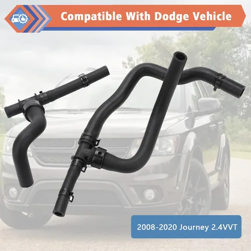 Vista 3 de Kit de tubo de manguera de calentador HVAC con TEE para retorno compatible con Dodge Vehicle 2008-2020 Journey 2.4 VVT, reemplazo # 5058437AD