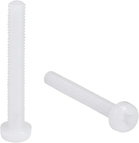 Vista 4 de uxcell M6x30mm Roscado Nylon Phillips Cruz Pan Cabeza Tornillos Tornillos de Máquina Blanco 50