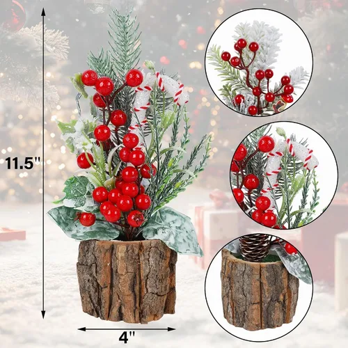 Vista 3 de winemana Mini árboles de Navidad para decoración de mesa para oficina