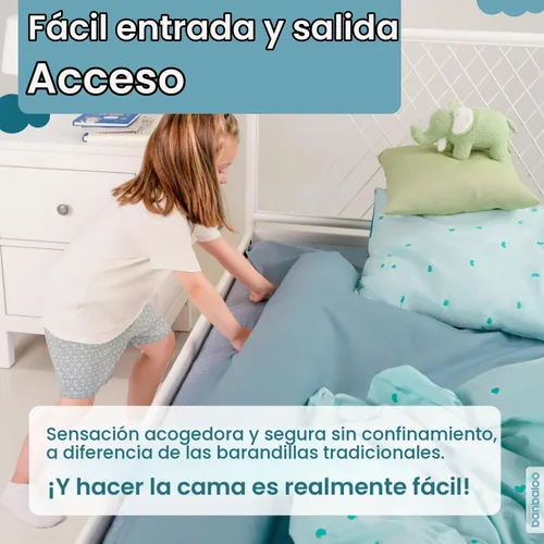 Vista 3 de BANBALOO Paquete de 2 parachoques de cama para niños pequeños de 53 pulgadas Rieles de espuma para camas Queen, King, Twin, Full Size Barrera