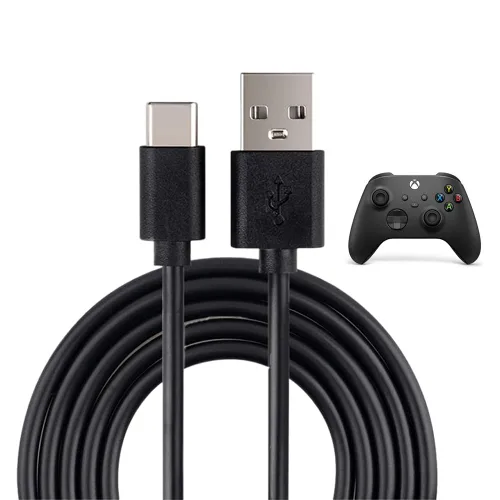Vista 4 de Cable de carga USB de 3M largo compatible con Playstation 5 DualSense, Xbox Series S X Core, Elite Series 2, NS Switch Lite, Pro Controller