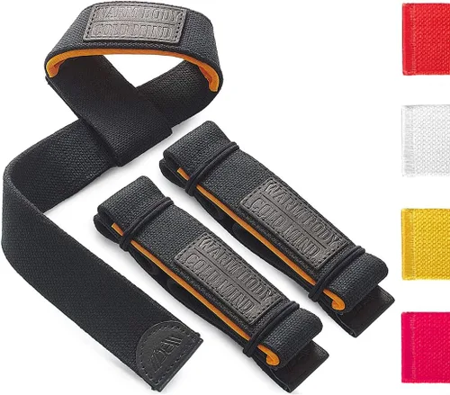 Vista 8 de WARM BODY COLD MIND Lasso - Muñequeras de levantamiento para entrenamiento cruzado, clasificadas en 770 libras, vendas de mano para levantamiento