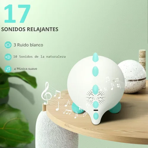 Vista 4 de Reloj despertador para niños, reloj de entrenamiento para dormir con luces nocturnas, máquina de sonido, reloj despertador de dinosaurio para niños