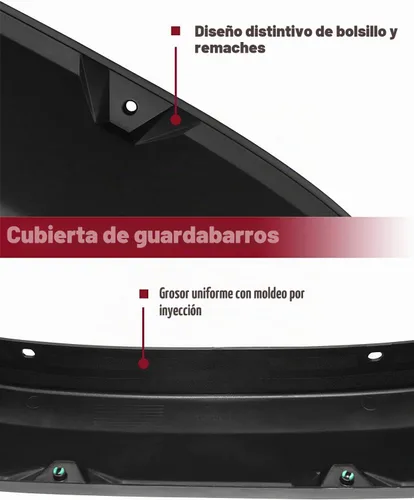 Vista 4 de TAC - Cubiertas de guardabarros compatibles con Toyota Tacoma Truck Off-Road 2016-2023, 4 piezas, negro mate, liso, delantero y trasero