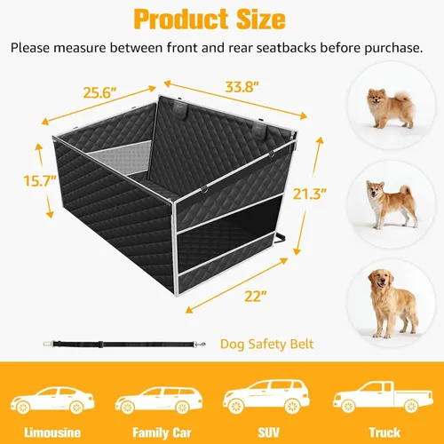 Vista 4 de PETICON Asiento de coche para perro grande XL, extensor de asiento trasero