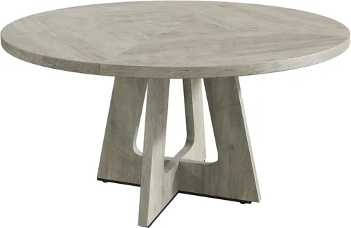 Vista 8 de GarveeHome Juego de mesa de comedor redonda grande de 47 pulgadas para 4 a 6, mesa de comedor de granja con parte superior y patas de madera