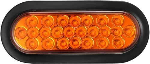 Vista 4 de Partsam 2 luces LED ovaladas de 6 pulgadas, color ámbar, 24 LED, luces LED ovaladas de 6 pulgadas, intermitentes y luces de estacionamiento, montaje