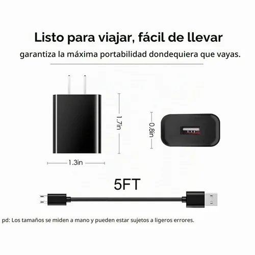 Vista 5 de Cargador de pared rápido Cable de carga USB para Motorola Moto E6 E4 E4 Plus E5 Play E5 E5 Plus E5 Plus E5 Supra, G5 G5S G4 Plus/Play, G6 Forge G6