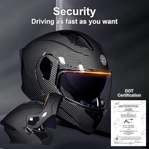 Vista 2 de Casco de motocicleta Bluetooth modular aprobado por DOT con visera doble, cara completa, abatible, integrado, cascos de motocicleta con visera