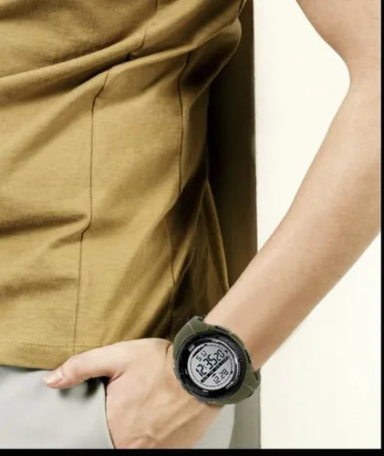 Vista 4 de MASTOP Multifunción Deportes Digital Supervivencia Brújula 50M Impermeable Cronómetro Alarma Reloj Electrónico, Verde, Digital