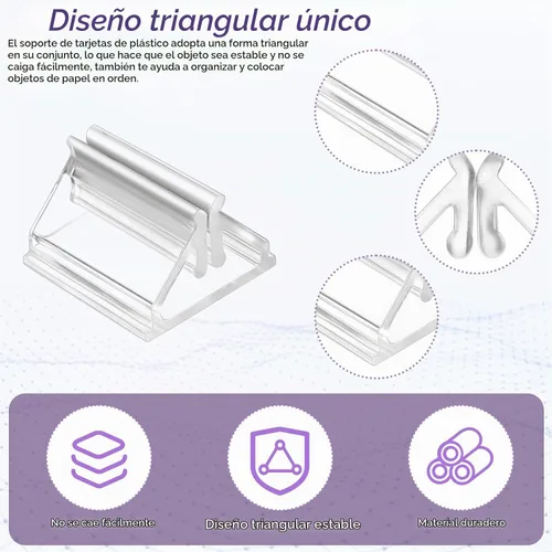 Vista 3 de 72 soportes de plástico para tarjetas de juego, número de mesa, soporte para tarjetas de visita de acrílico transparente, bricolaje para exhibir