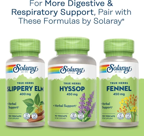 Vista 7 de SOLARAY Manzanilla, apoyo calmante para la digestión, el tracto respiratorio y la relajación, 100 porciones, 100 cápsulas vegetales