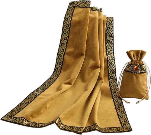Vista 12 de BLESSUME Mantel de tarot de altar para lectura con bolsa negra