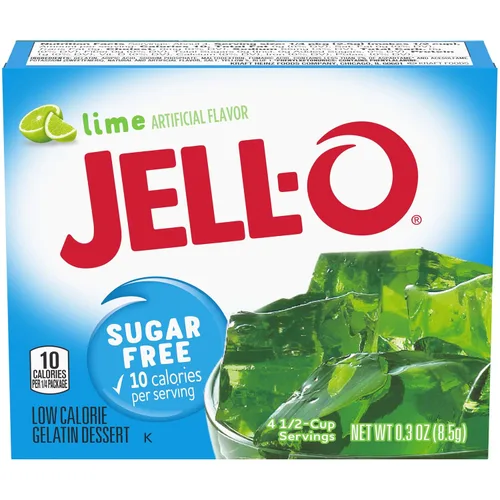 Vista 6 de Jell-O Mezcla de postre de gelatina sin azúcar, sabor fresa y plátano, gelatina de frutas baja en calorías para postres, aperitivos y recetas
