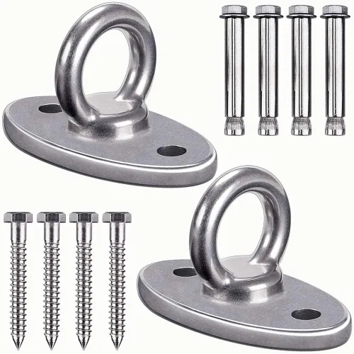 Vista 7 de SELEWARE Soporte de techo de acero inoxidable fundido para columpio, anclaje de pared, columpio de yoga, hamaca para silla, correas de suspensión