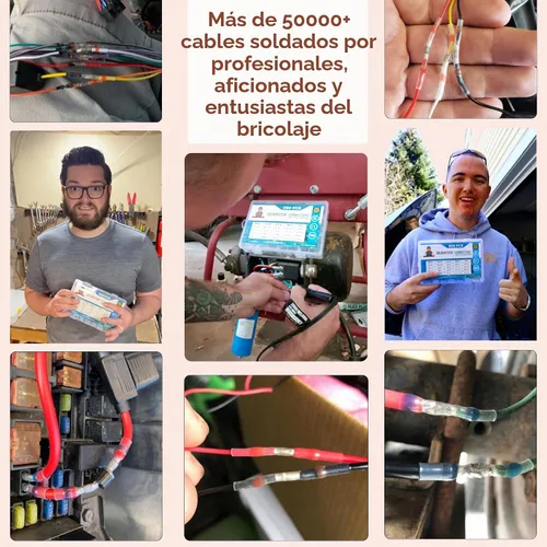 Vista 7 de 50 Piezas Kit de Conectores de Alambre Termorretráctiles Sellados con Soldadura Impermeables, Conectores de Alambre Termorretráctiles para Empalmes