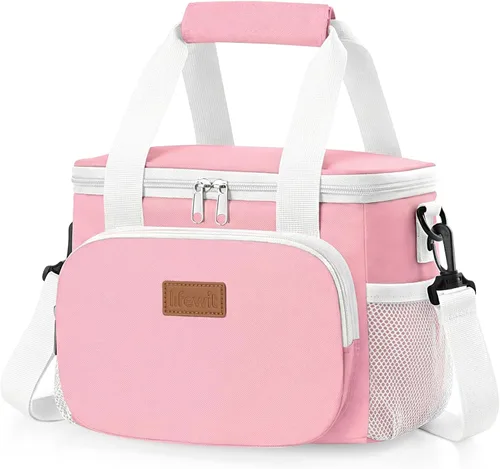 Vista 33 de Lifewit Lonchera mediana aislada, suave y refrigerante, para adultos, hombres y mujeres, color negro, 12 latas (9L)