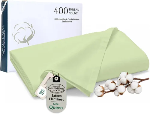 Vista 11 de Royale Linens Sábana encimera de 300 hilos de 100 % algodón peinado de fibras largas, súper suave, sábana encimera de tamaño individual se vende por