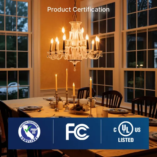 Vista 5 de FLSNT Bombillas LED ámbar para candelabros equivalentes a 40 W, bombillas LED B11 E12, 2200 K blanco cálido, regulable, 330 lm, 96 unidades UL
