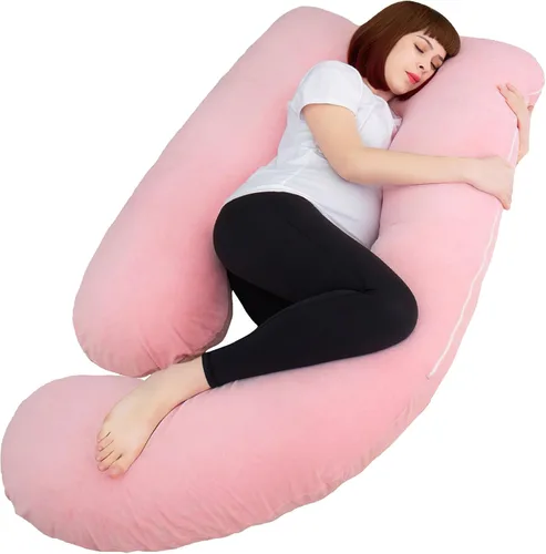 Vista 14 de Almohadas de embarazo de 60 pulgadas para dormir, almohada corporal extra grande en forma de U, almohada de embarazo, almohada de maternidad